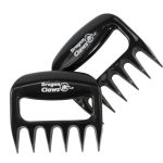 A black plastic bear claw with the logo of bruges claws.