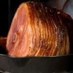 Bourbon and honey bee glazed smoked ham