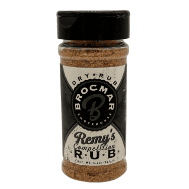 A bottle of brocmar 's competition rub.